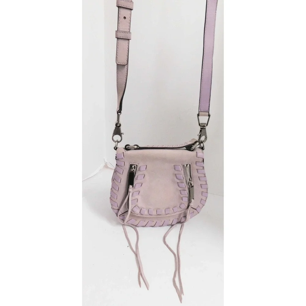 Rebecca Minkoff Vanity‎ Saddle Leather Crossbody Hand Bag Women Violet Purple